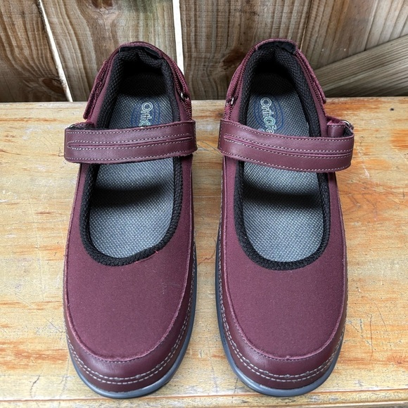 Orthofeet Springfield 879 Wine Mary Jane Comfort Shoes Adjustable Heel Strap 9.5 - Picture 3 of 8
